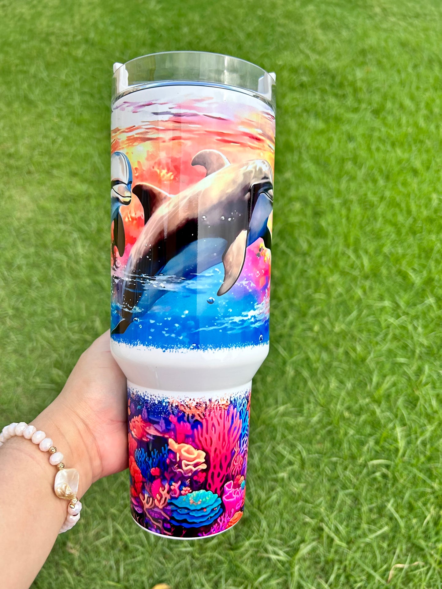 Dolphins Seascape 40oz Tumbler