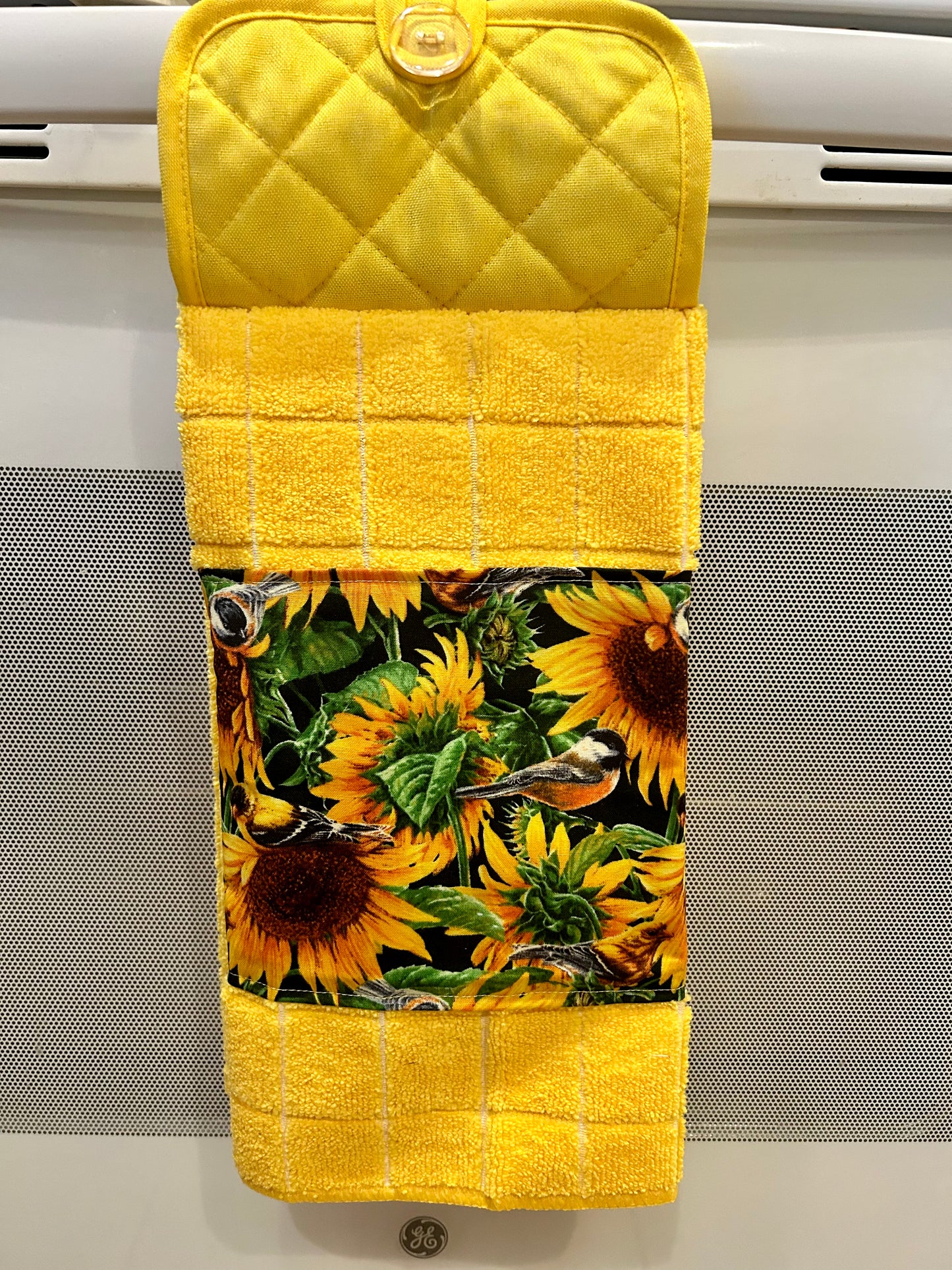 Sunflower Birds Yellow Kitchen towel