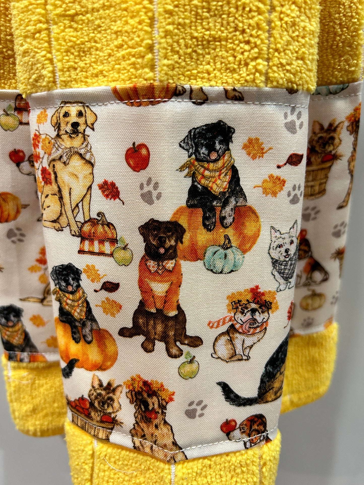 Fall Pumpkins Dog Decorative Kitchen Towel