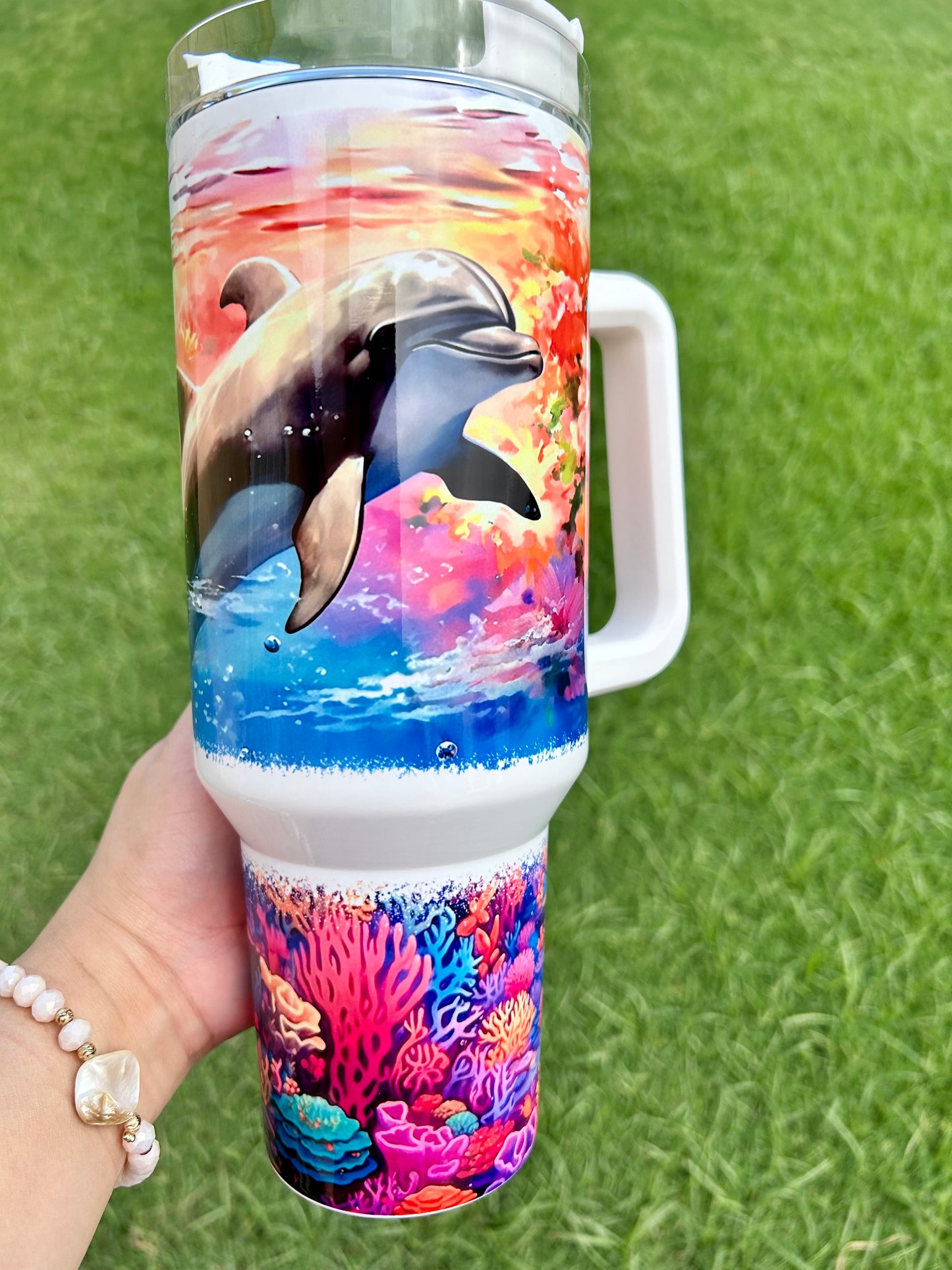Dolphins Seascape 40oz Tumbler