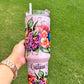 Colorful Floral Butterflies 40oz Tumbler