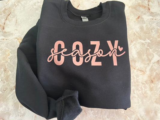 Cozy Season Black Crewneck