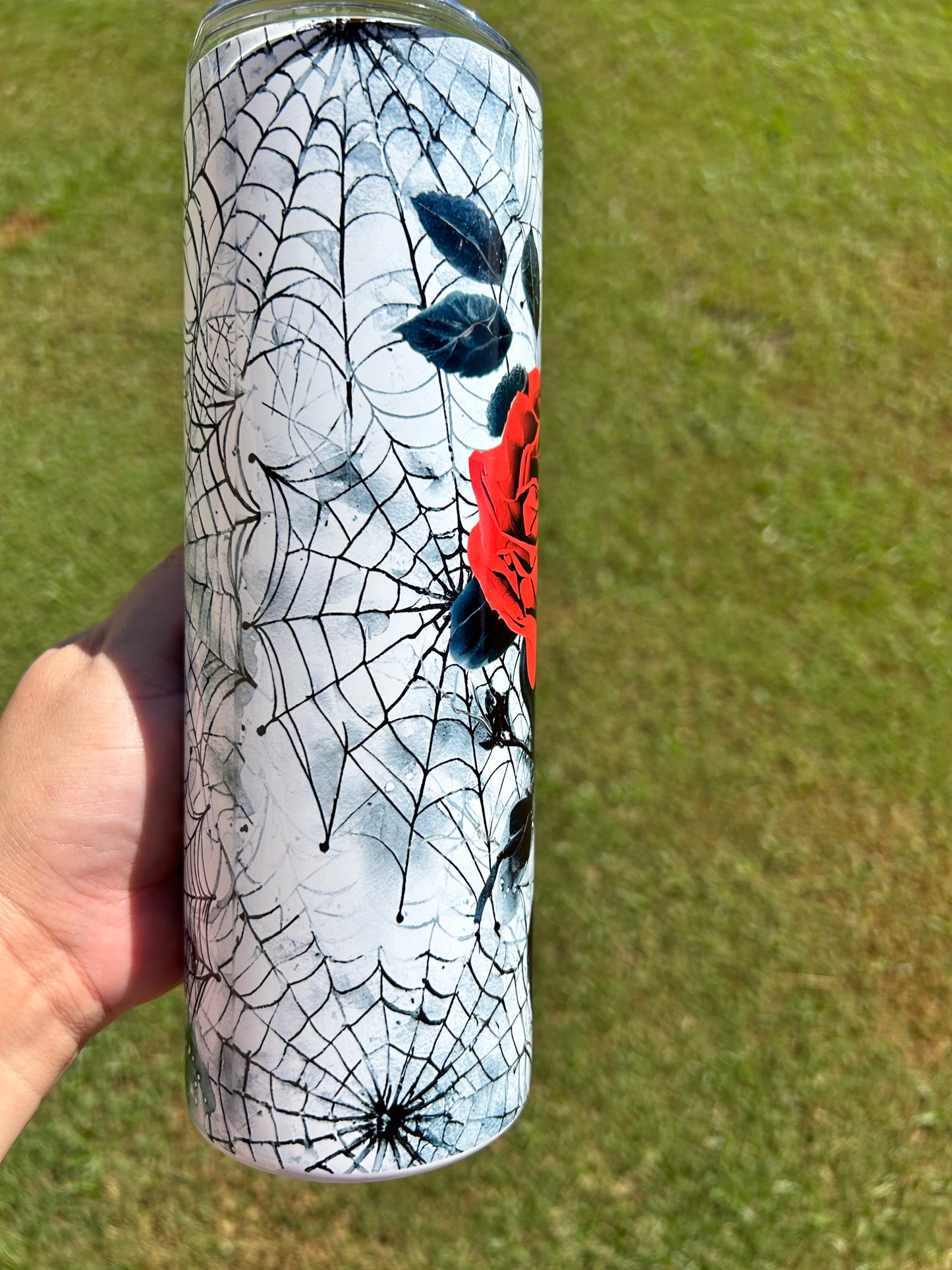 Black Heart with Red Roses Tumbler