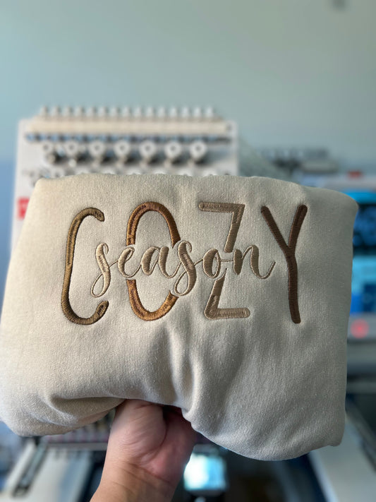 Cozy Season Embroidered Crewneck