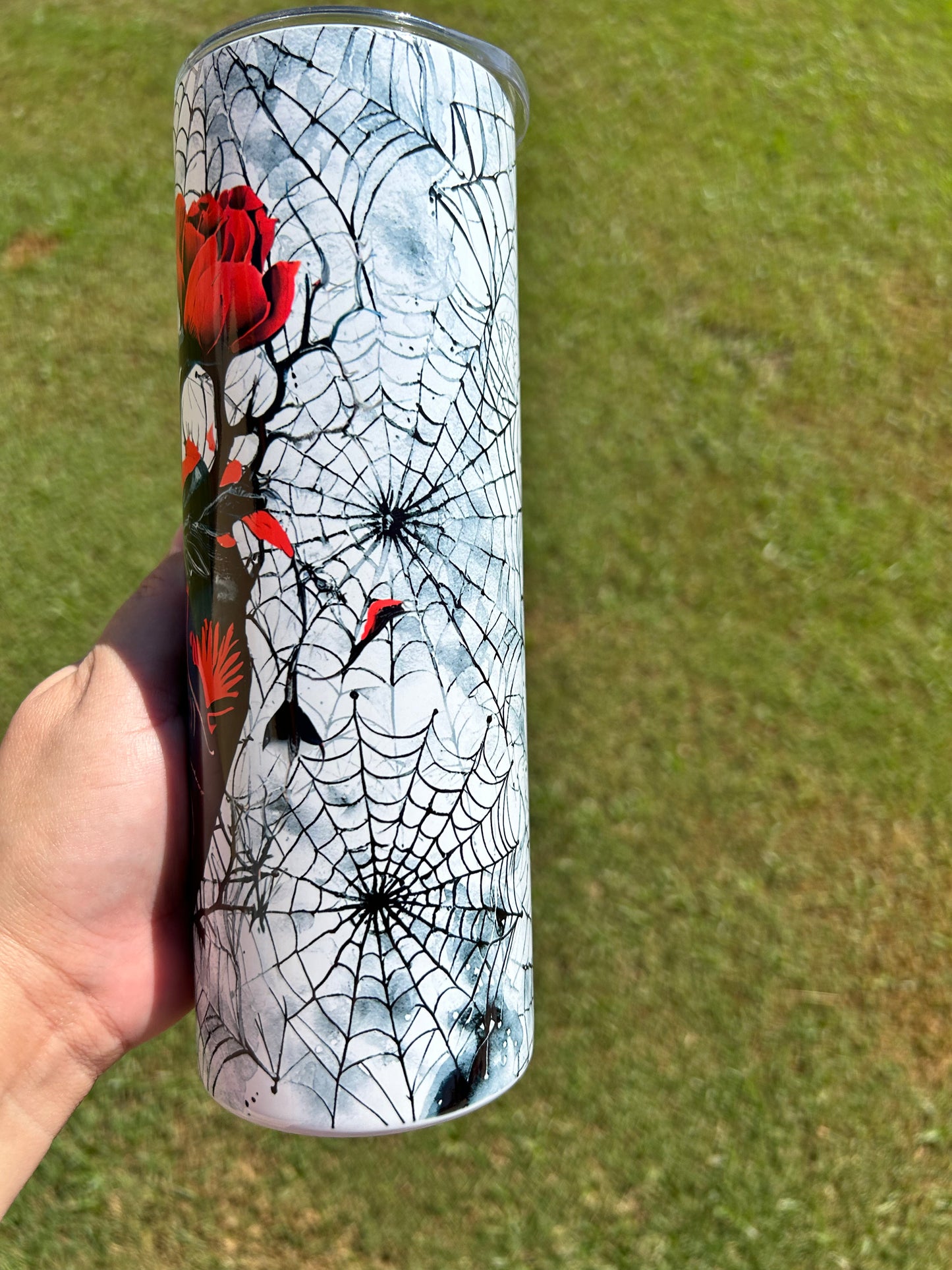Black Heart with Red Roses Tumbler