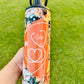 Medical Nurse Floral Heart Stethoscope Travel Tumbler