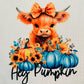 Hey Pumpkin Highland Cow Tote Bag